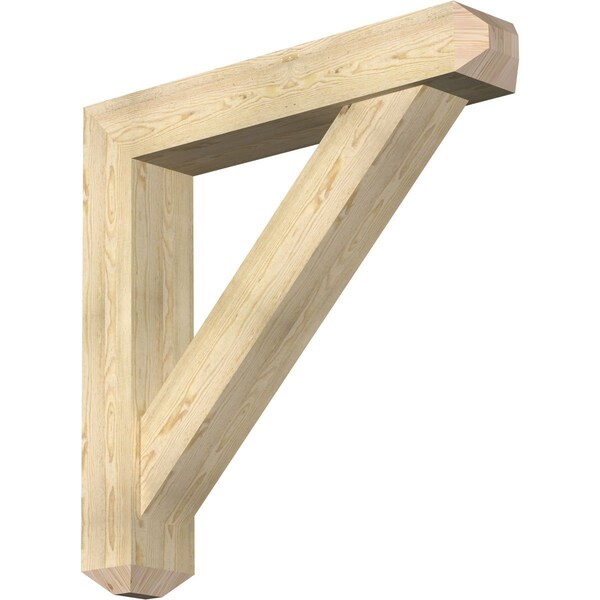 Ekena Millwork Traditional Craftsman Rough Sawn Bracket w/ Offset Brace, Douglas Fir, 8"W x 44"D x 44"H BKT0806X44X44TRA04RDF - main